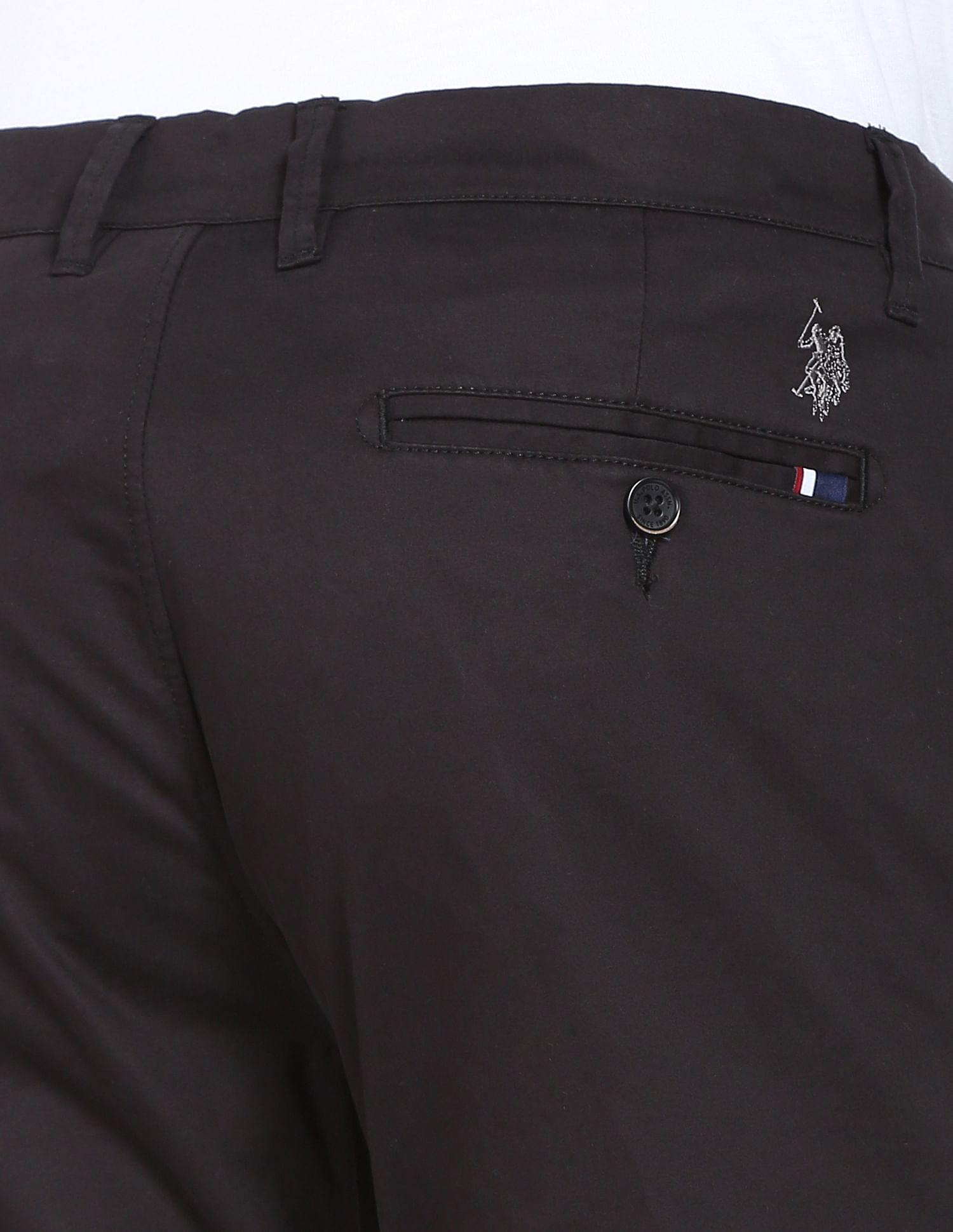 Austin Trim Fit Stretch Chinos Black - U.S. POLO ASSN. | Large