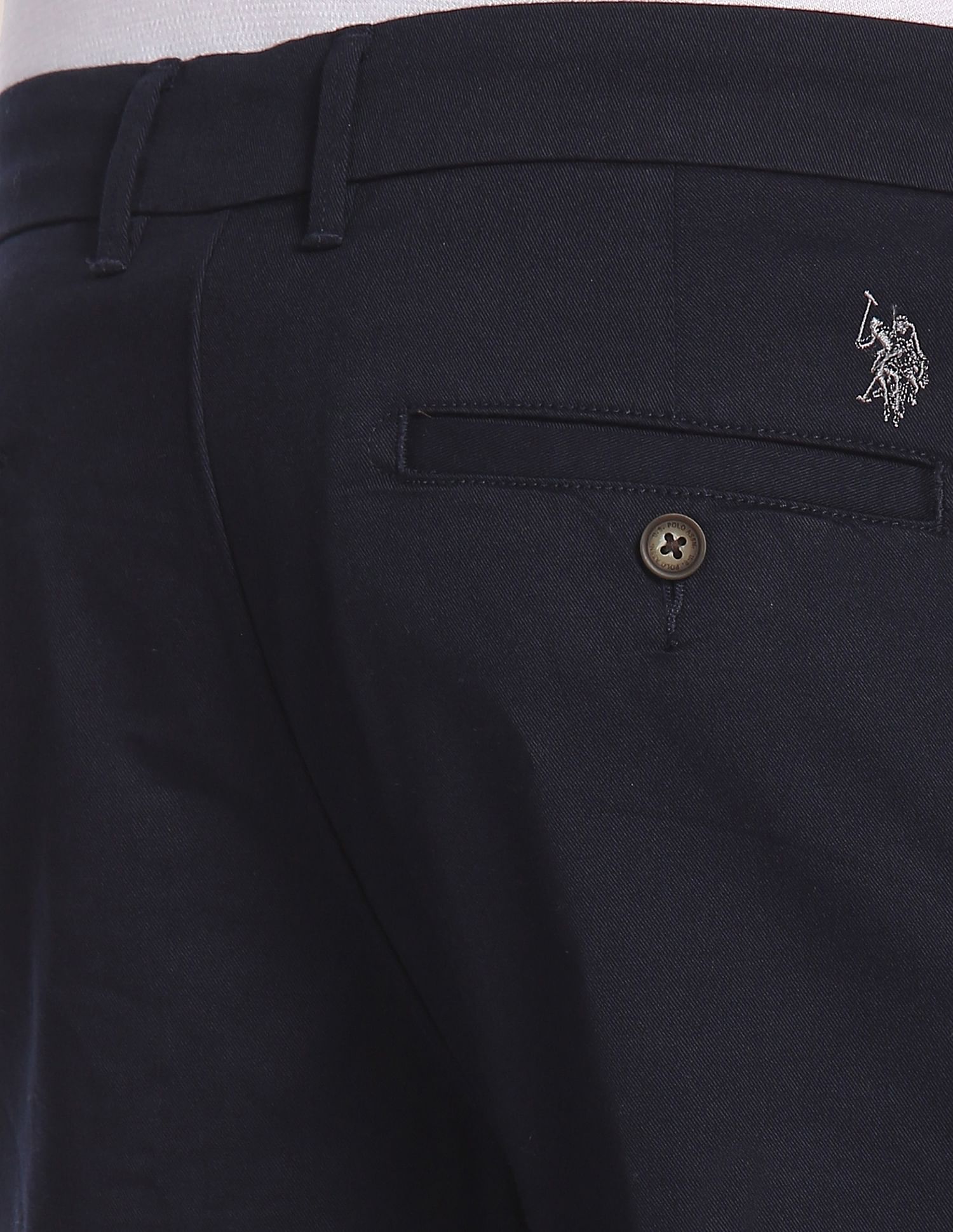 Austin Trim Fit Stretch Chinos Navy - U.S. POLO ASSN. | Large
