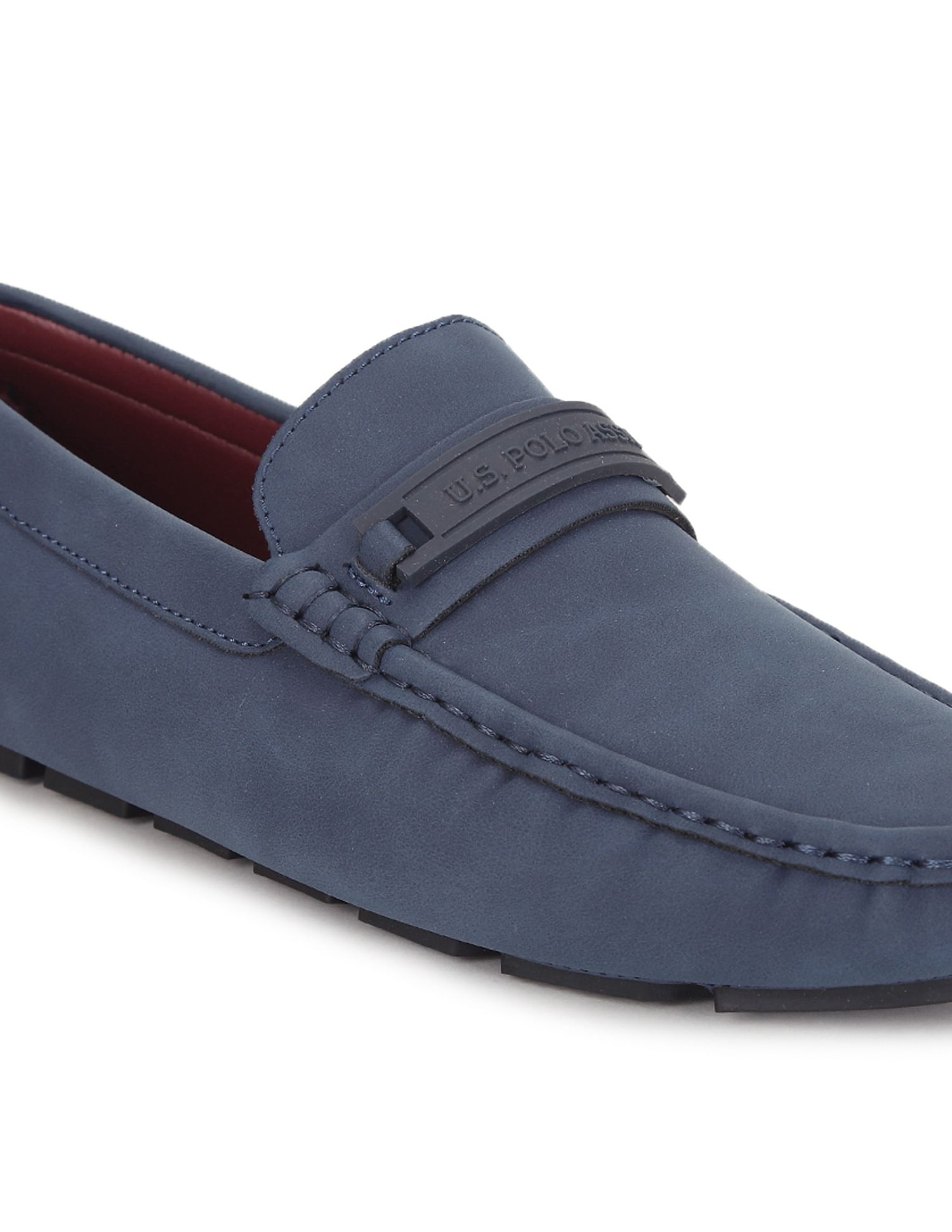 Men Round Toe Textured Scott Shoes Navy - U.S. POLO ASSN. | Large