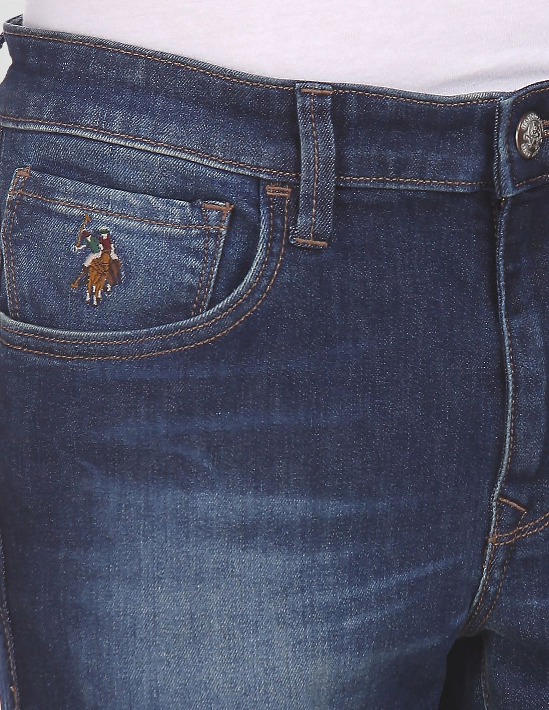 Regallo Skinny Fit Stone Wash Jeans Navy - U.S. POLO ASSN. | Large