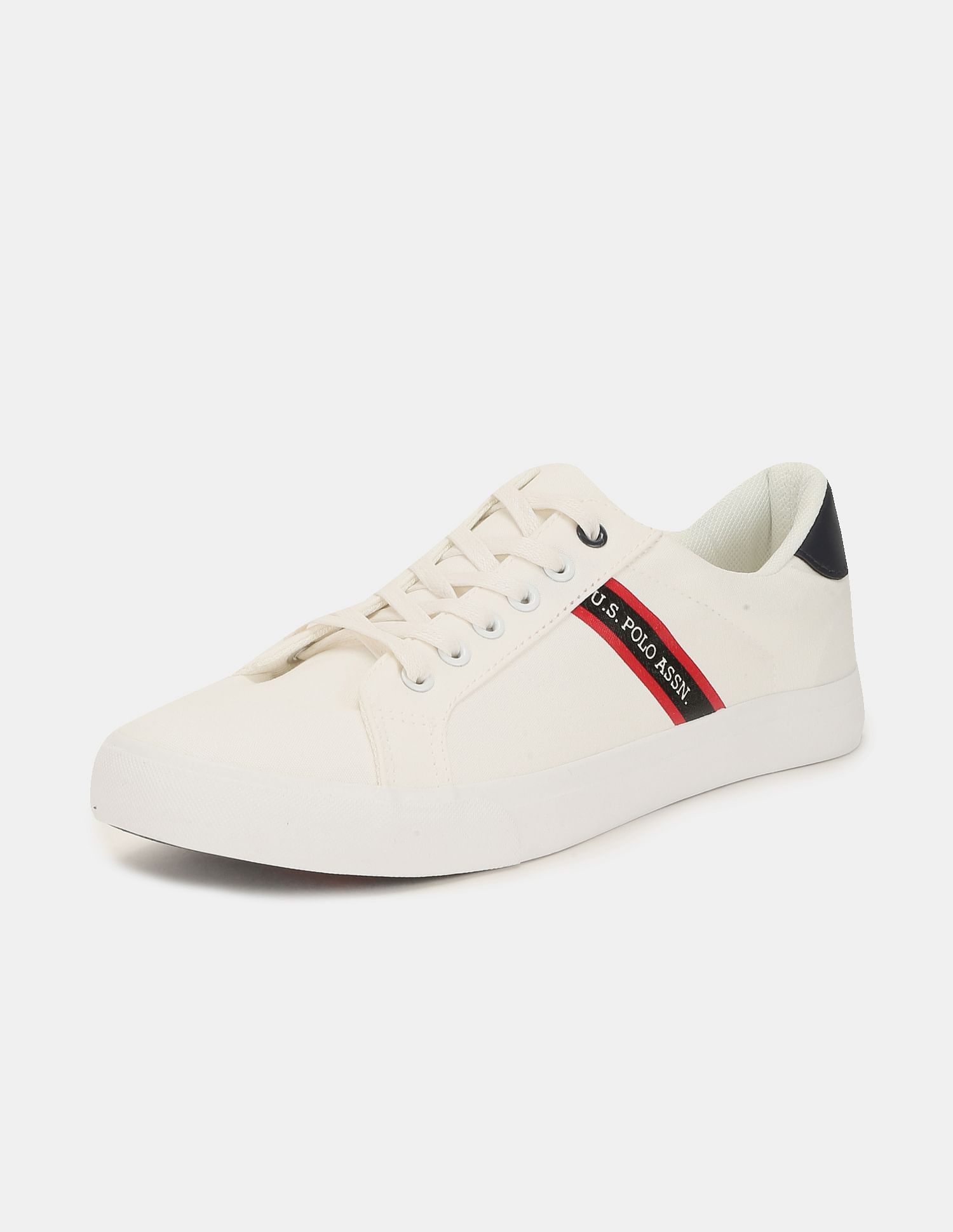 Men Round Toe Lace Up Gaiman 2.0 Sneakers Off White - U.S. Polo Assn. India | Large