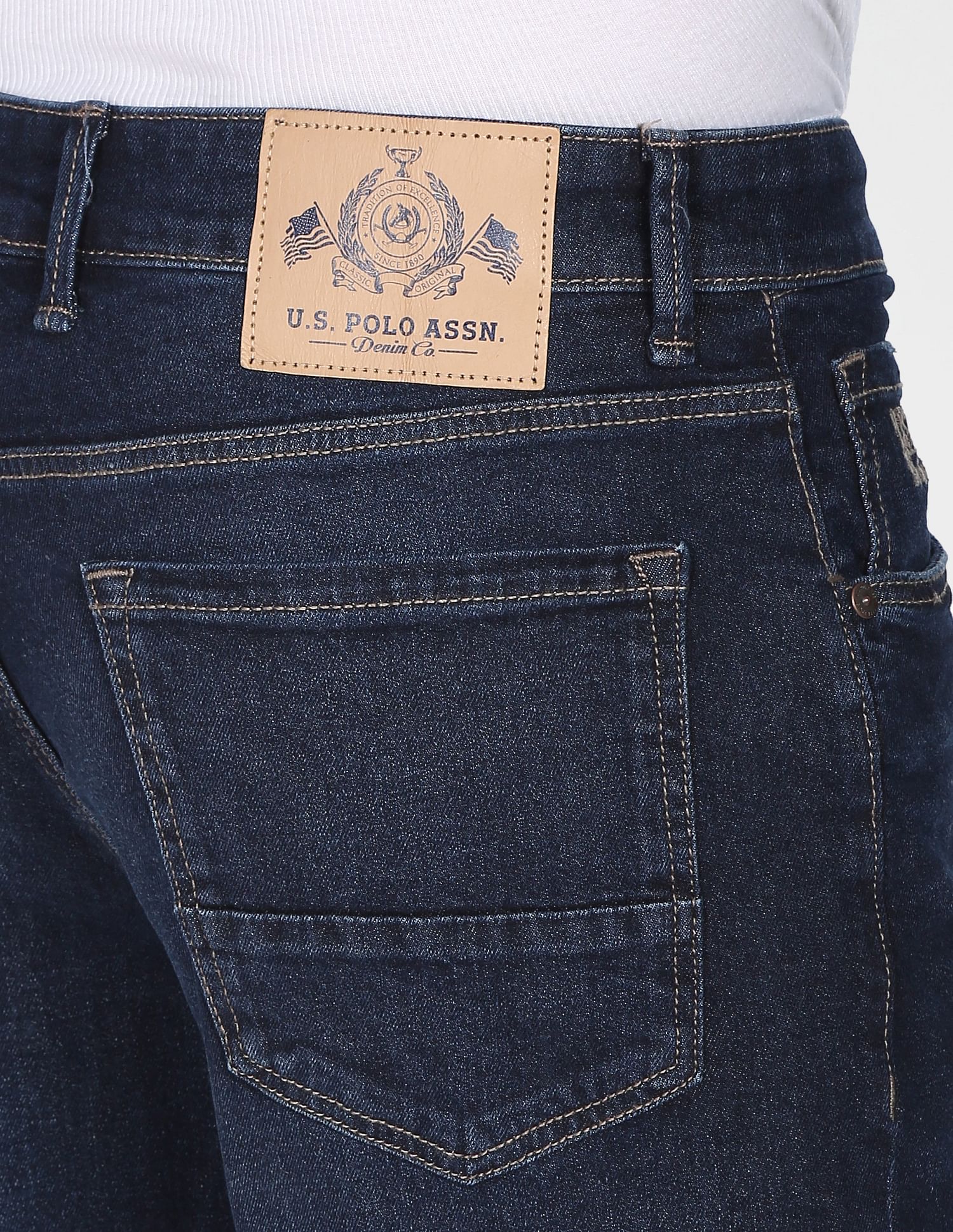 Stone Wash Connor Bootcut Fit Jeans Dark Blue - U.S. Polo Assn. India | Large