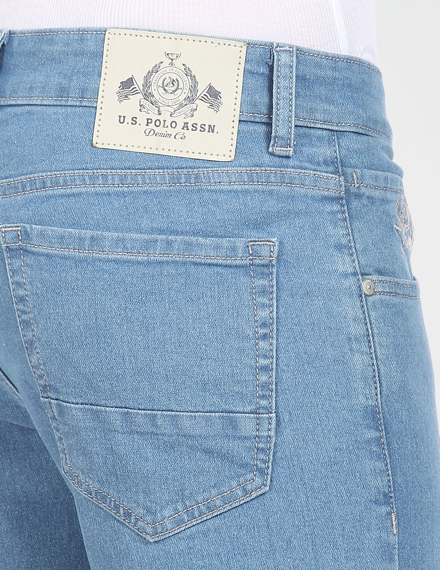 Brandon Slim Tapered Fit Rinsed Jeans Blue - U.S. POLO ASSN. | Large