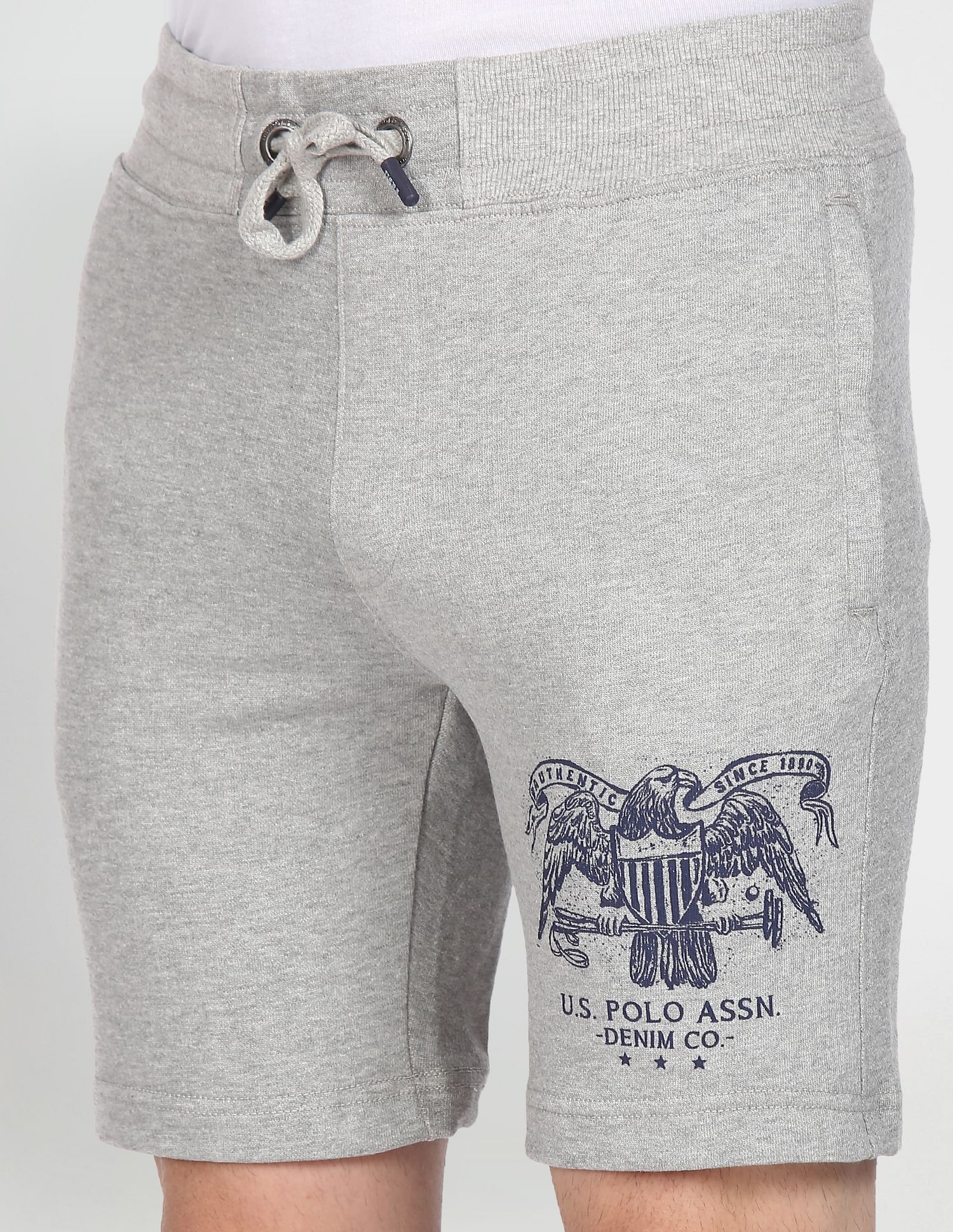 Mid Rise Drawstring Waist Shorts Grey - U.S. POLO ASSN. | Large