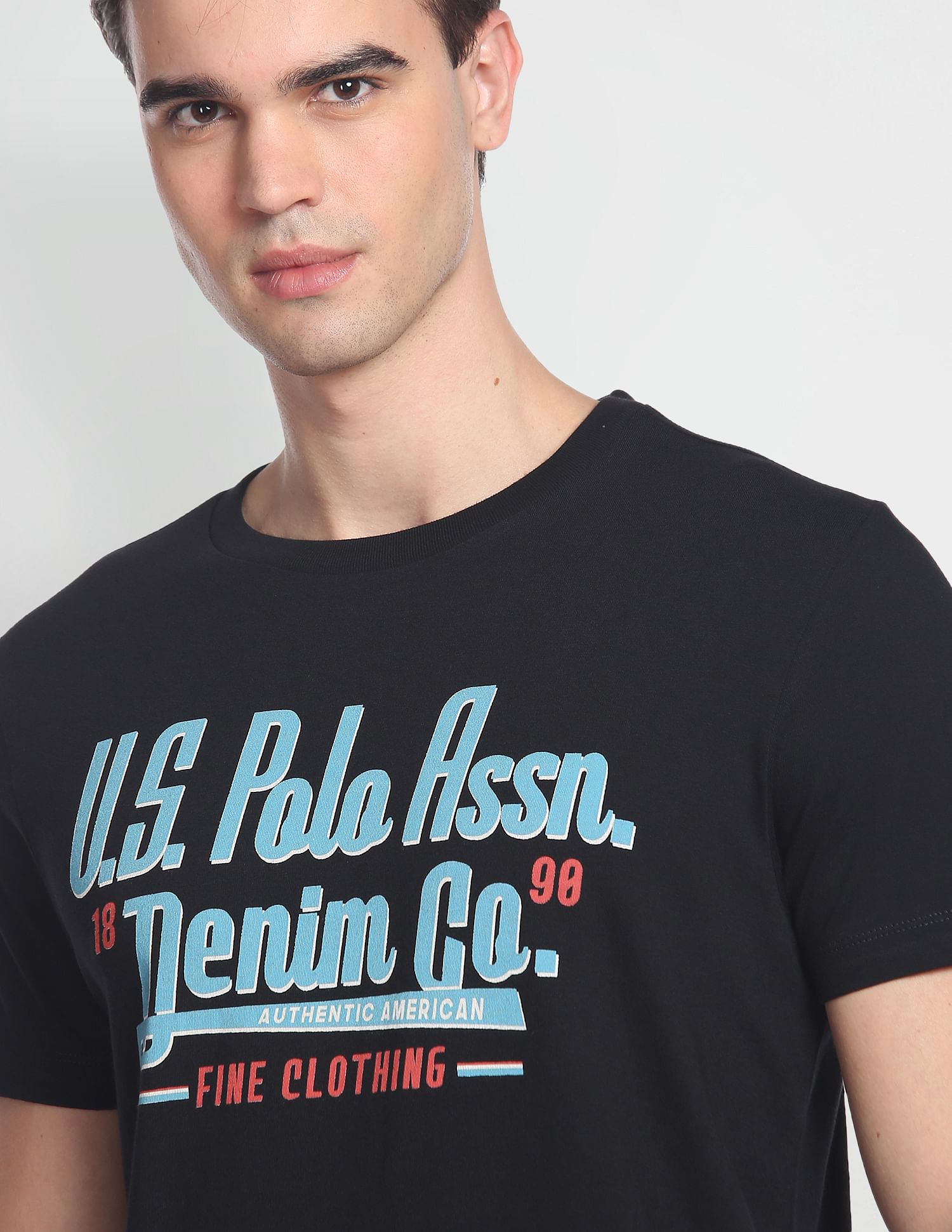 Typographic Brand Print T-Shirt Black - U.S. Polo Assn. India | Large
