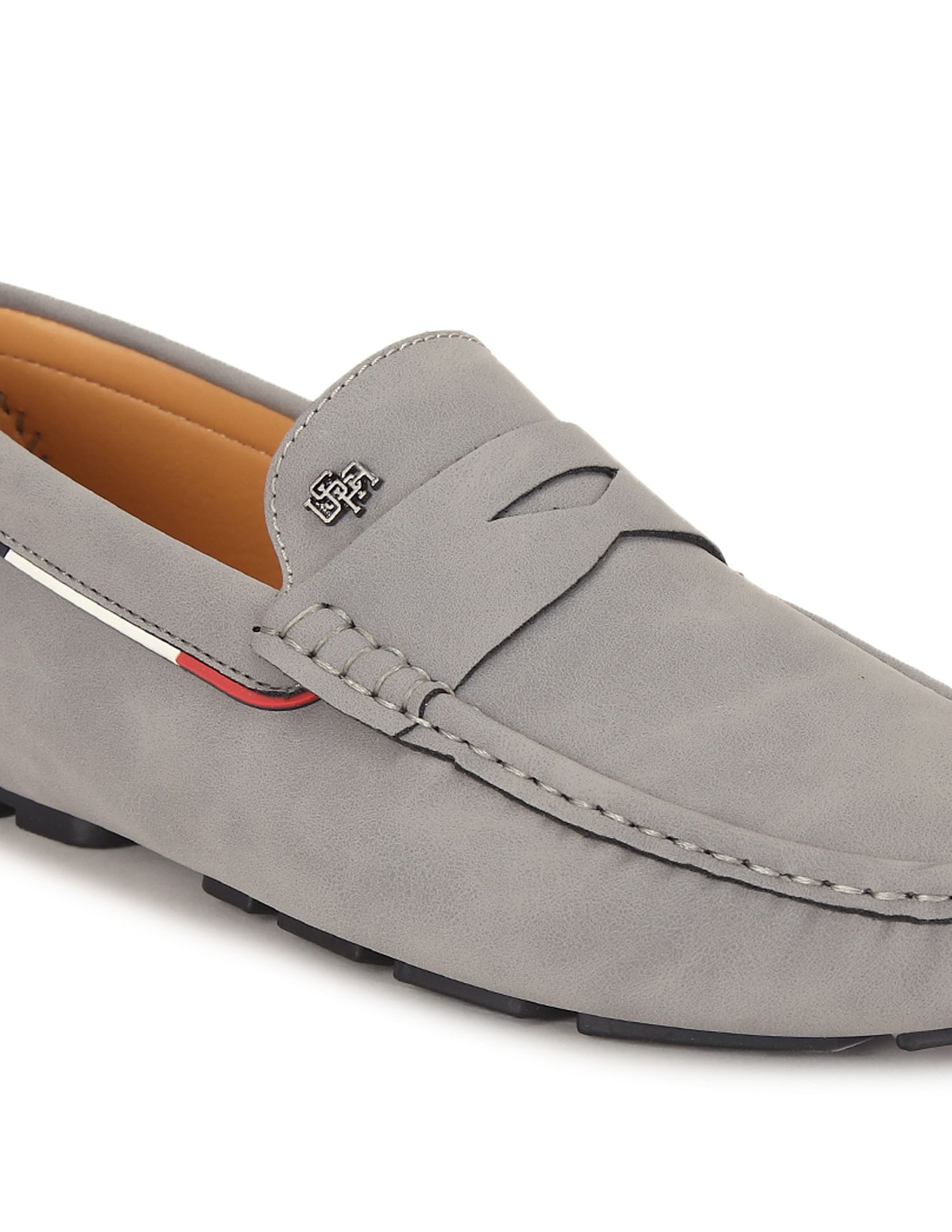 Men Round Toe Textured Curt Shoes Grey - U.S. Polo Assn. India | Large
