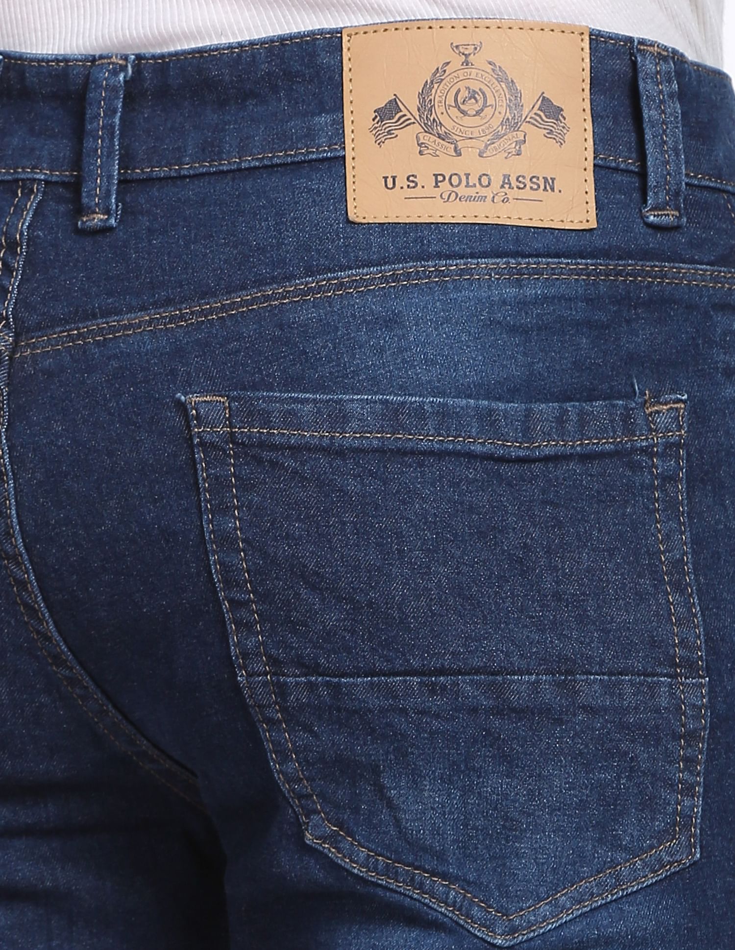 Stone Wash Brandon Slim Tapered Fit Jeans Blue - U.S. Polo Assn. India | Large