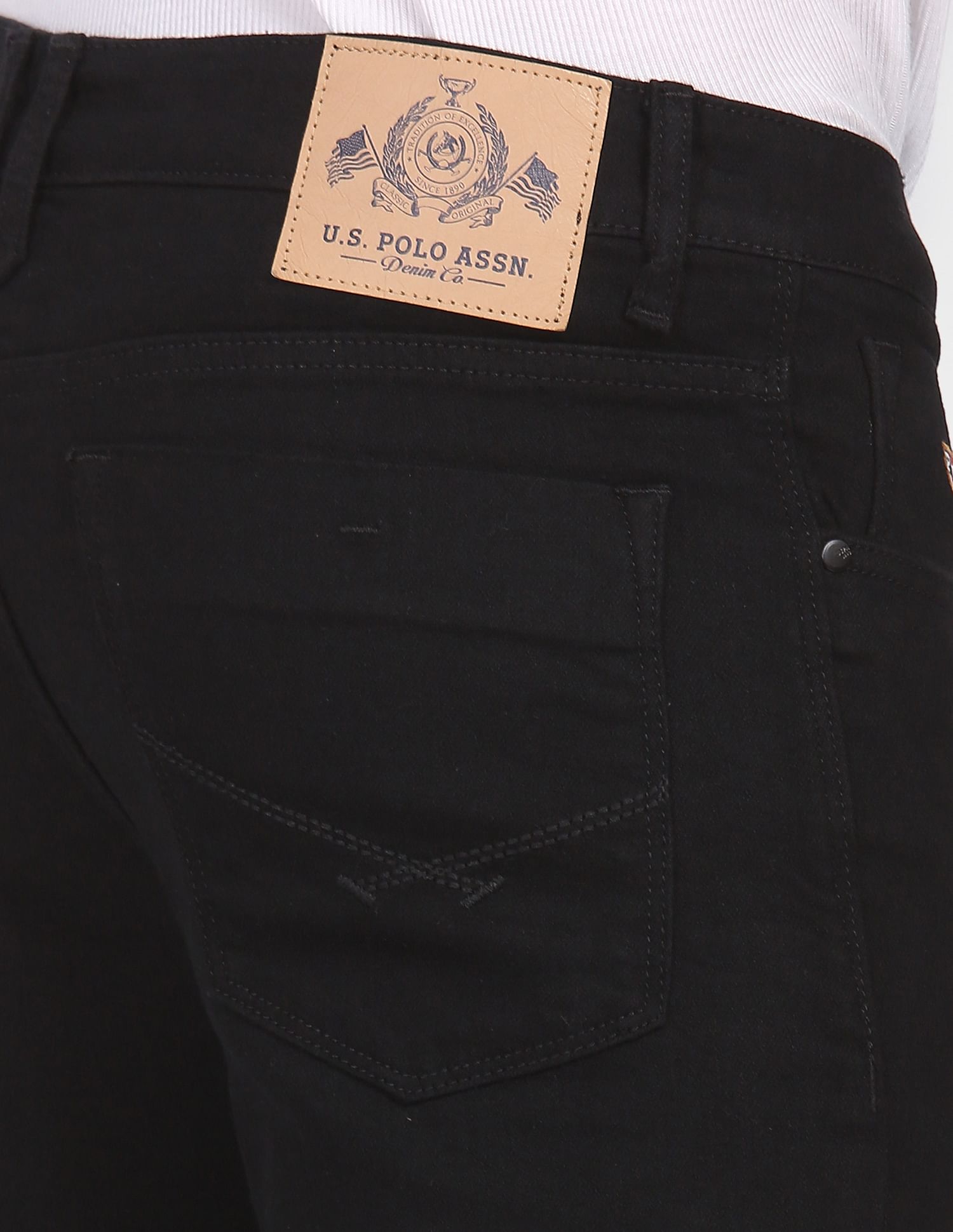 Regallo Skinny Fit Clean Look Jeans Black - U.S. POLO ASSN. | Large