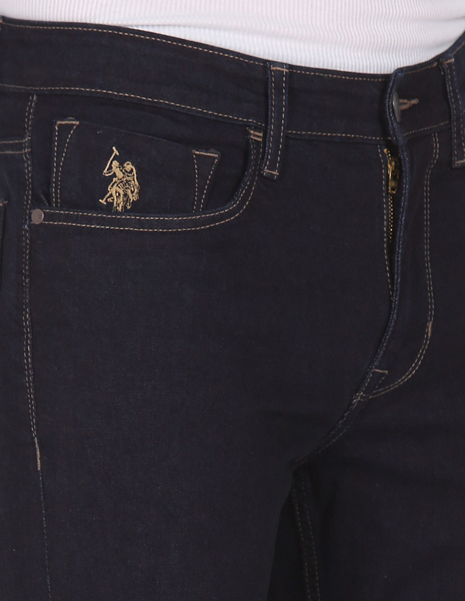 Brandon Slim Tapered Fit Clean Look Jeans Blue - U.S. Polo Assn. India | Large